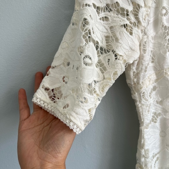 Rabbit Rabbit Rabbit White Lace Embroidery Flowers Fit and Flare Dress Size 4 - Picture 6 of 10